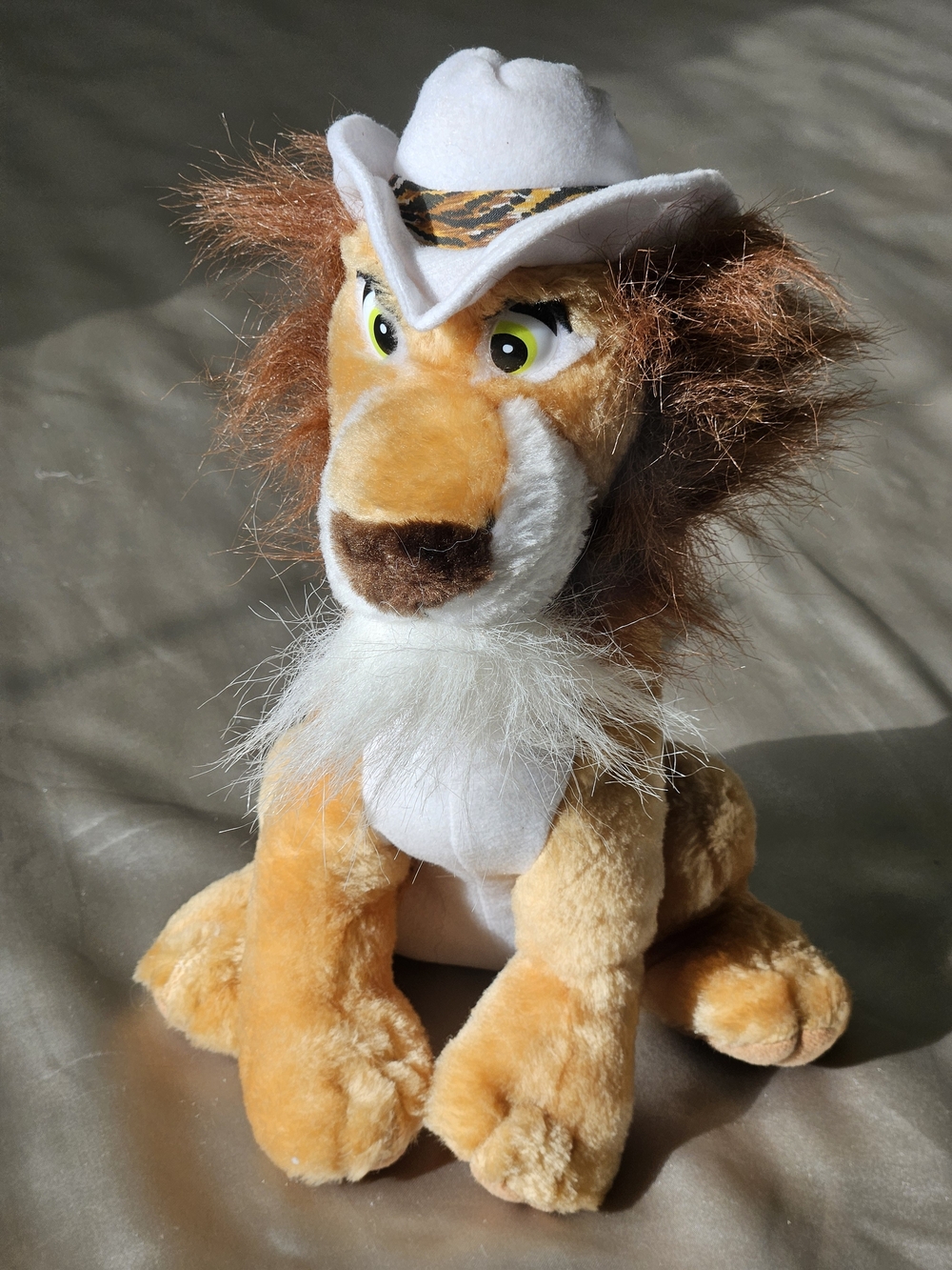 ACME Plush Lion Stuffed Animal in White, Brown, Yellow